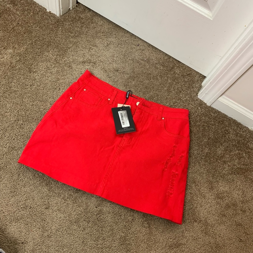 Pretty Little Thing Red Skirt